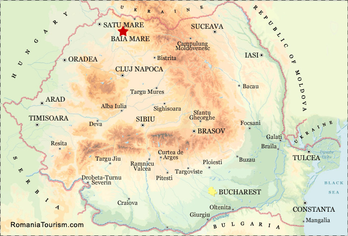 Baia Mare on Map (Harta Baia Mare - localizare)