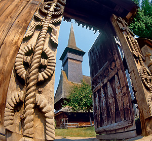 Traditional Carved Gate in Maramures, Northern Romania
