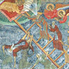 Ladder of Virtue - Sucevita Painted Monastery Frescoe Detail Image