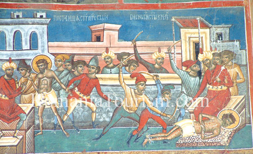 The Painted Monasteries of Bucovina & Moldova  -
Voronet Painted Monastery - Frescoe Detail Image