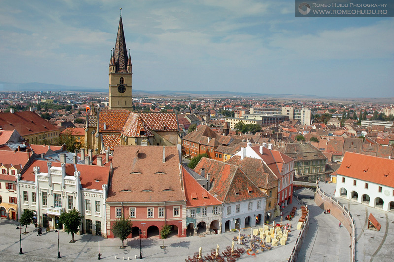 Sibiu, Romania - The Council Tower and Piata Mica