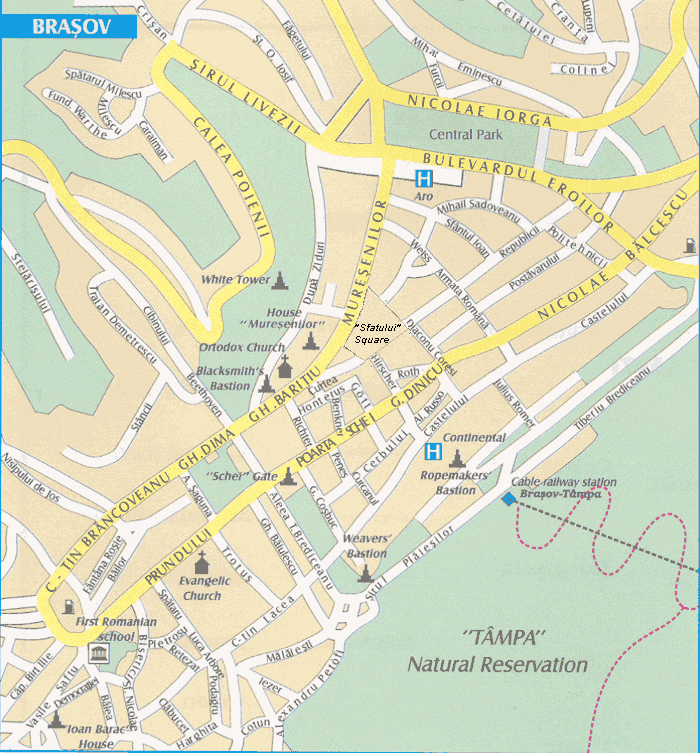 Brasov Map / (Map of Brasov) / Harta Brasovului