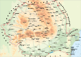 Romania Physical Map (Harta Fizica a Romaniei)