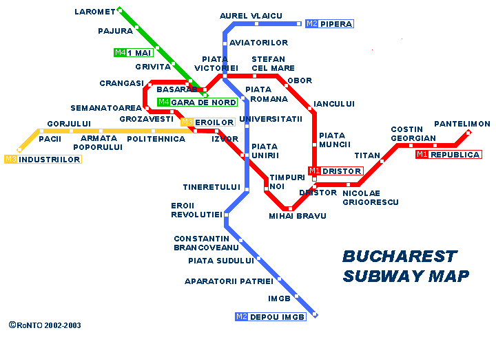 Liniennetzplan U-Bahn Bukarest