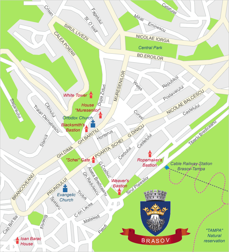 Brasov City Map (Harta Orasului Brasov