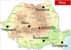 Brasov on map - Romania Physical Map