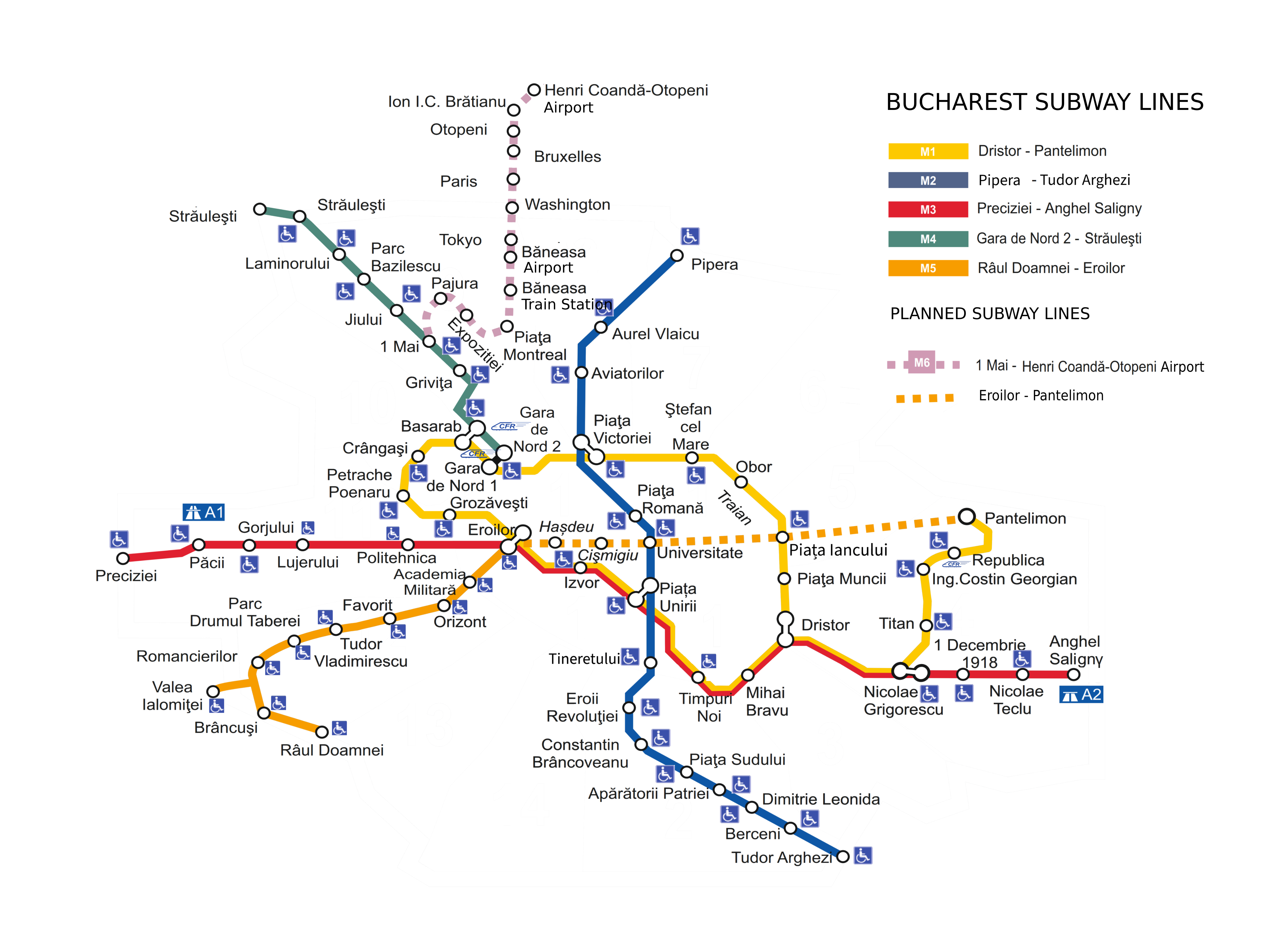 Bucharest Subway Map (Harta Metroului - Bucuresti)