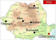 Constanta on map - Romania Physical Map