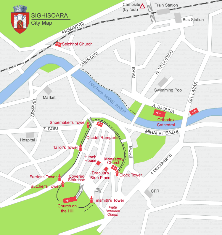 Sighisoara City Map (Harta Orasului Sighisoara