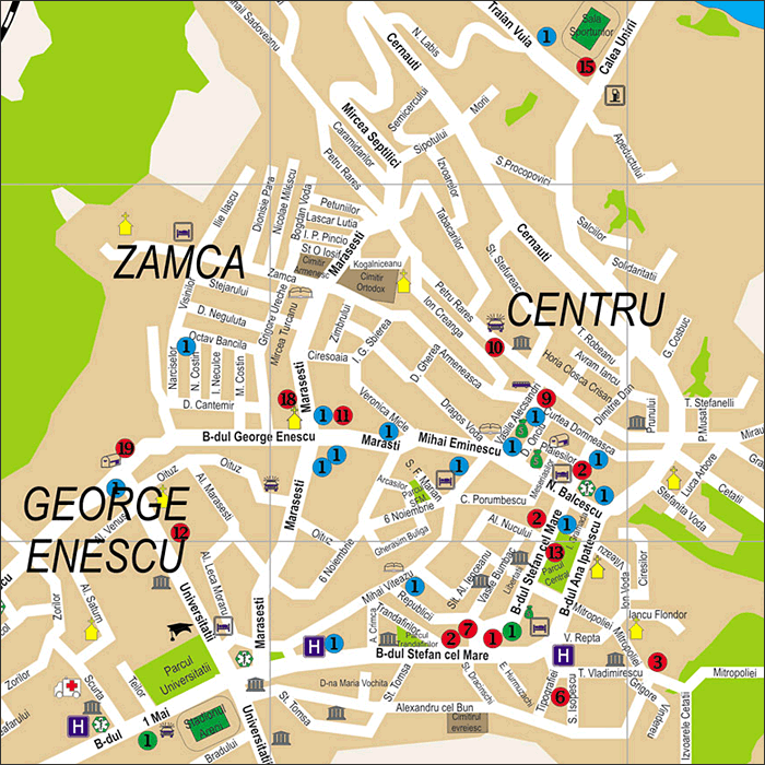 Suceava Map / Map of Suceava / Harta Orasului Suceava