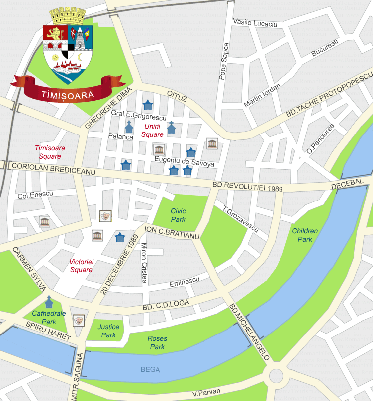 Timisoara City Map (Harta Orasului Timisoara