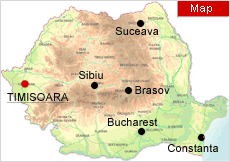 Timisoara on map - Romania Physical Map