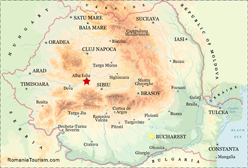 Alba Iulia on Map