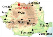 Baia Mare on map - Romania Physical Map