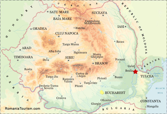 Braila on Map (Harta Braila - localizare)