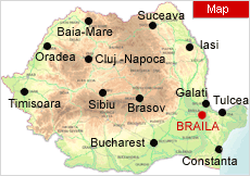 Braila on Map - Romania Physical Map