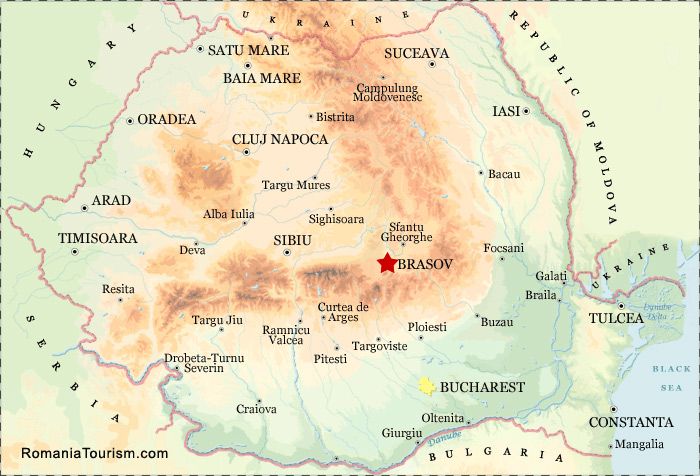 Brasov on Map (Harta Brasov - localizare)