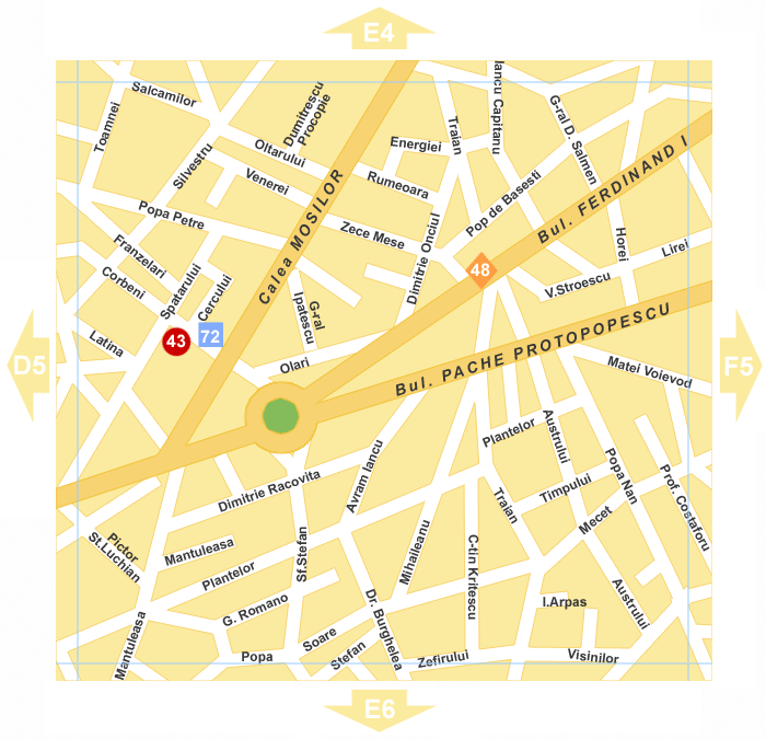 Bucharest Detailed Street Map - Hotels and Attractions