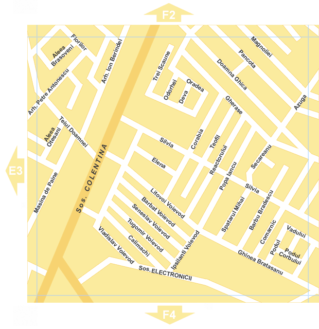 Bucharest Detailed Street Map - Hotels and Attrcations