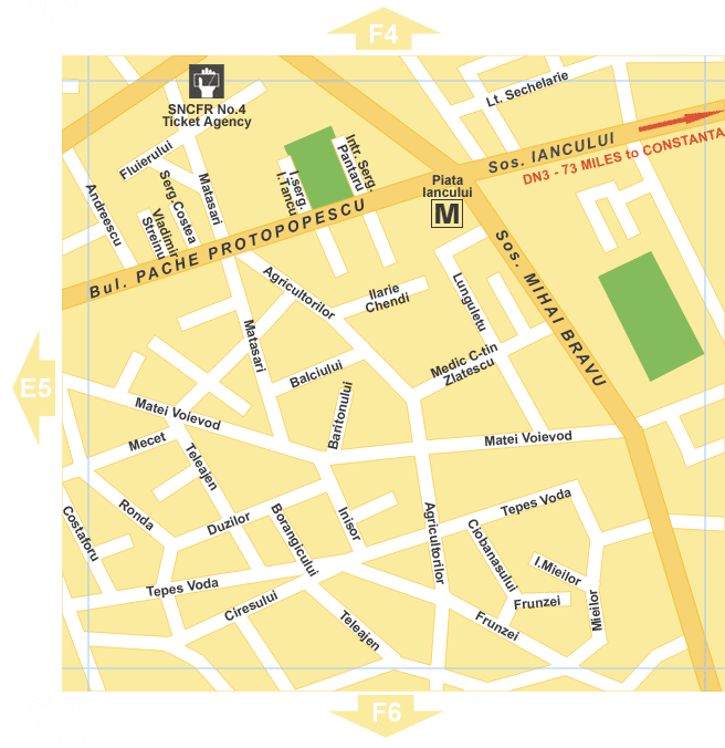 Bucharest Detailed Street Map - Hotels and Attractions