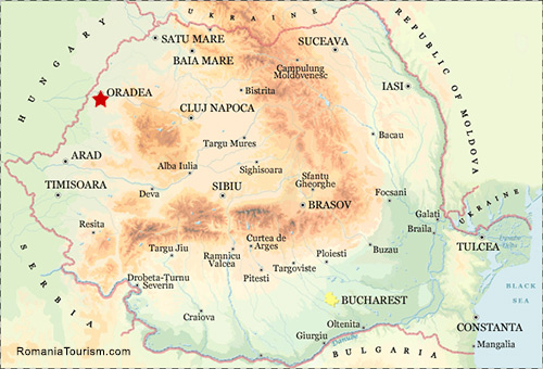 Oradea on Map