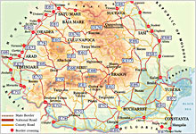 Romania - Main Roads / Border Crossing Points