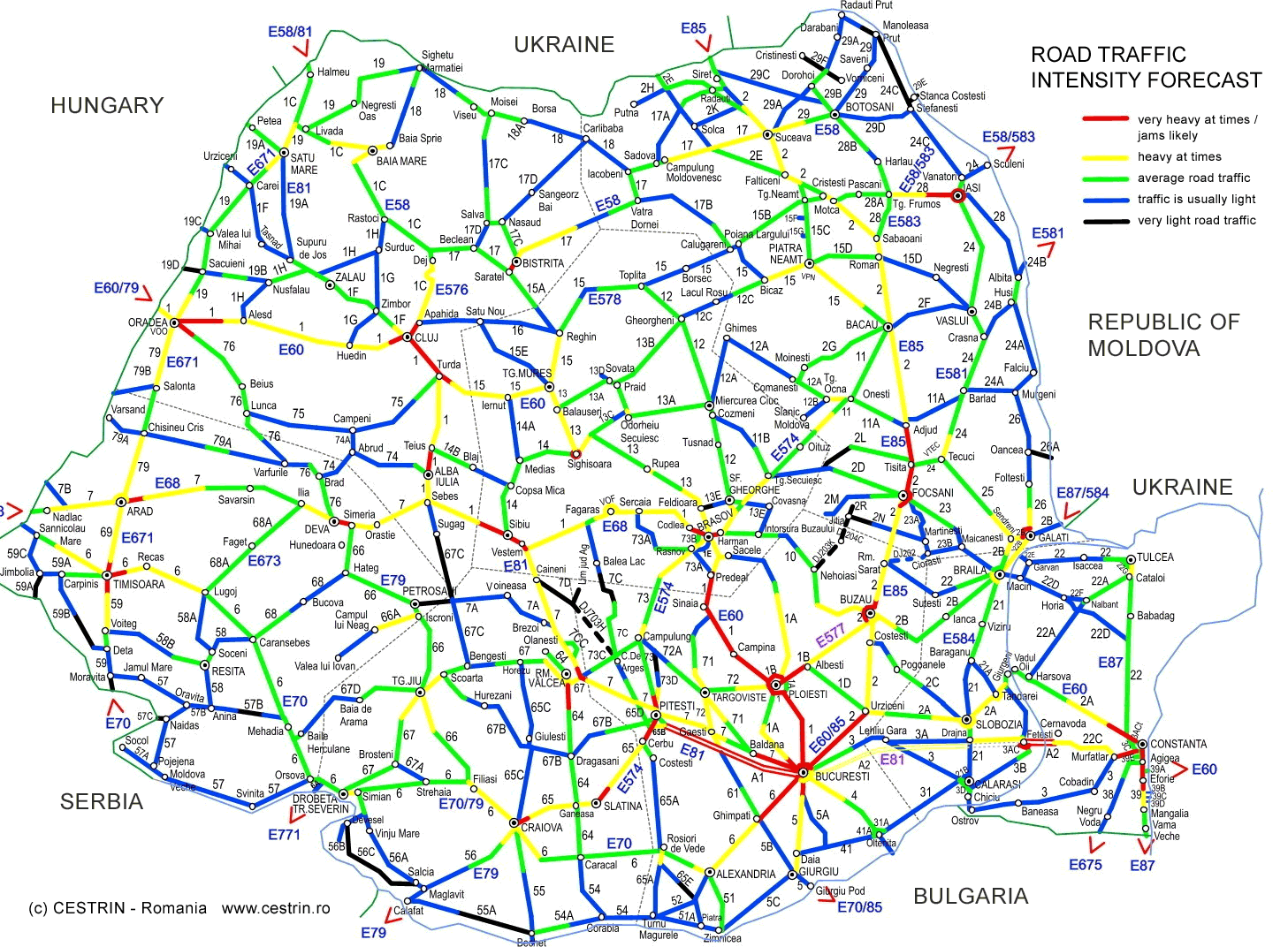 Romania Road Traffic Intensity Forecast