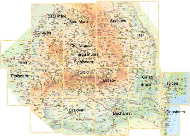 Romania - Detail map <br>(Click area to enlarge)