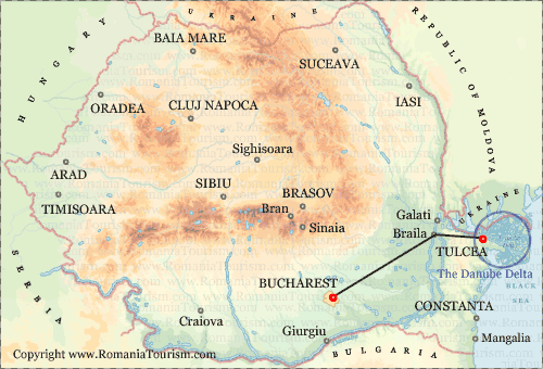 Romania Itinerary Map (The Danube Delta – Europe 's Everglades: Bucharest - Tulcea - the Danube Delta)