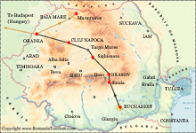 Romania Itinerary Tour, Attractions Map