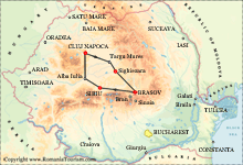 Romania Itinerary Tour, Attractions Map