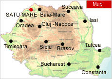 Satu Mare on map - Romania Physical Map