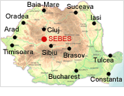 Sebes on map - Romania Physical Map