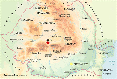 Sibiu on Map