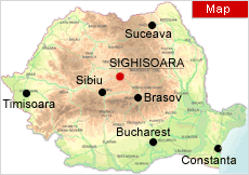 Sighisoara on map - Romania Physical Map