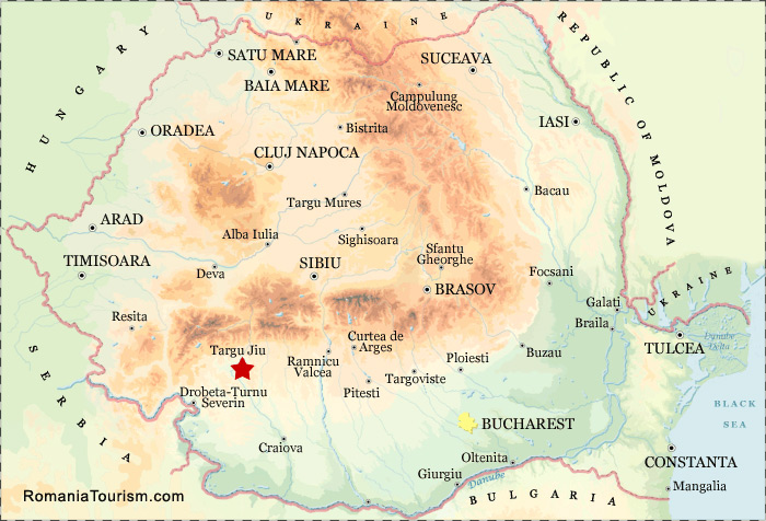 Targu Jiu on Map (Harta Targu Jiu - localizare)