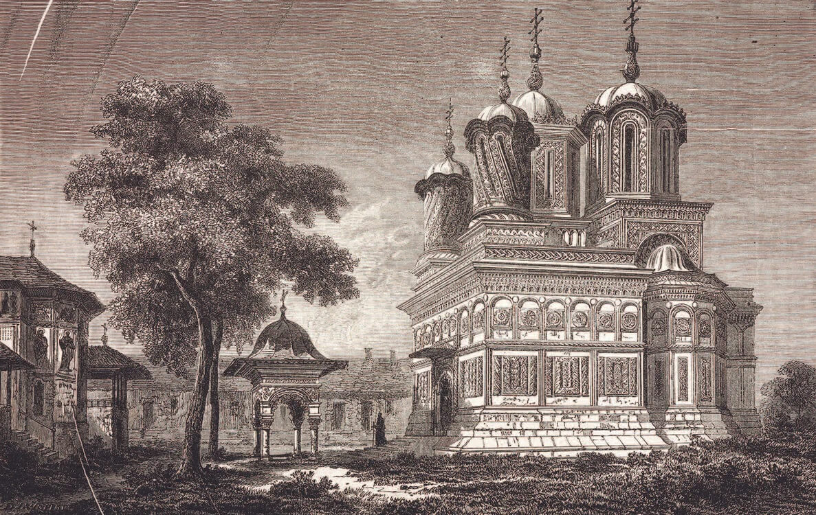 Cathédrale Curtea de Arges Litographie