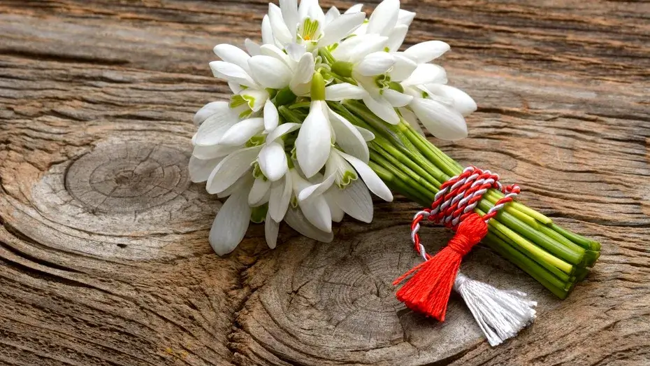 martisor - snowdrops - beyaz - kırmızı - iplik