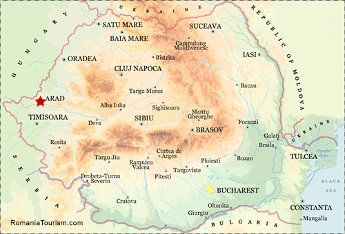Arad on Map