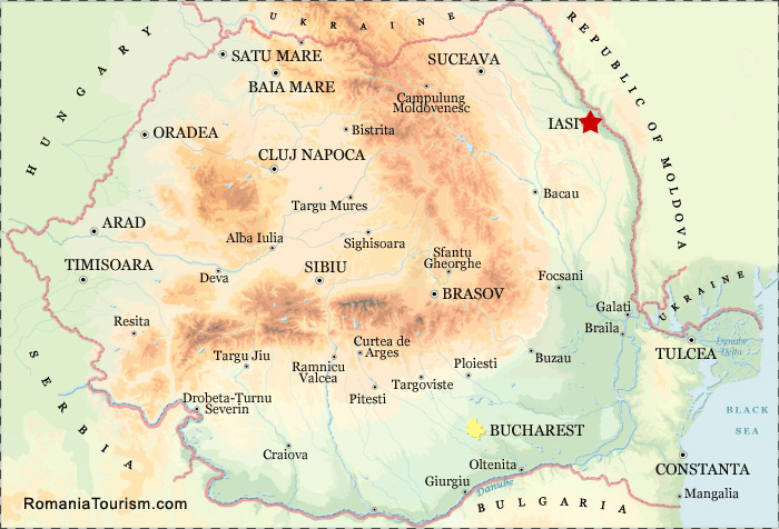 Iasi on Map (Harta Iasi - localizare)