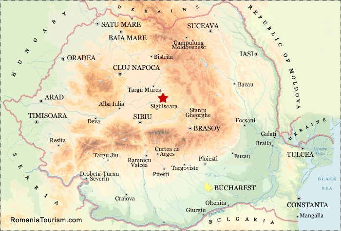 Sighisoara on Map (Harta Sighisoara - localizare)