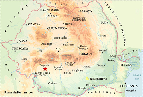 Targu Jiu on Map